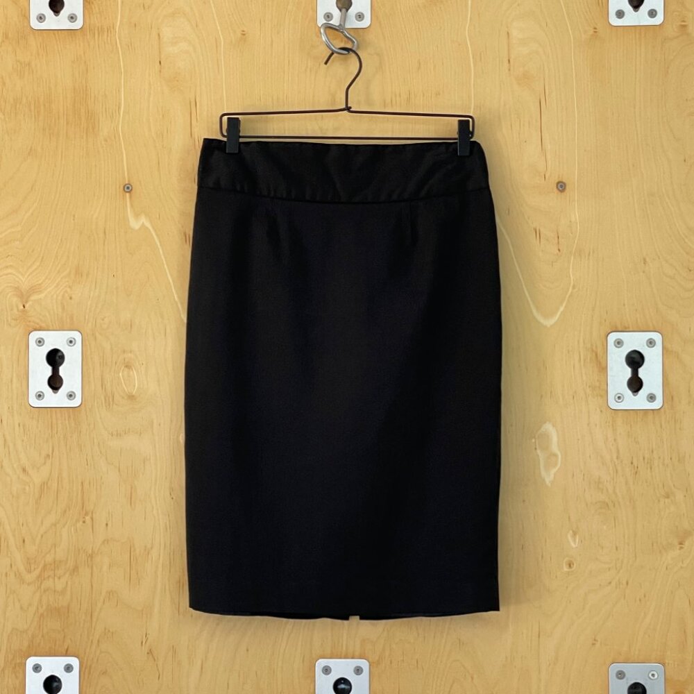 Black Cotton Pencil Skirt